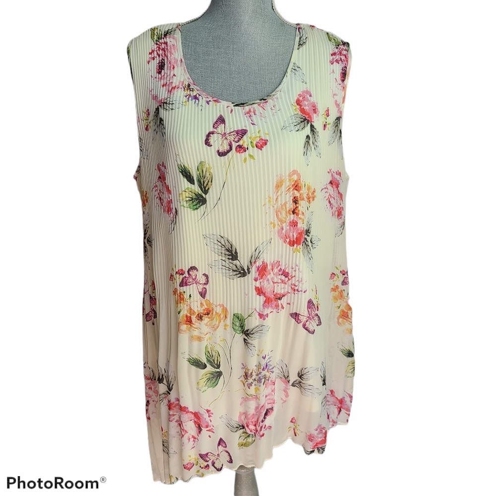 Cleo Asymmetrical Fully Lined Scoopneck Sleeveless Tunic XL